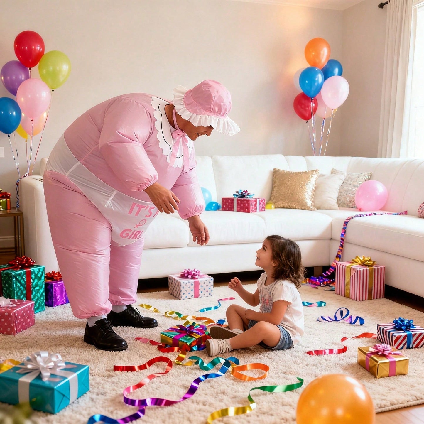 Inflatable Baby Costume - Unisex Fun for Gender Reveal Parties