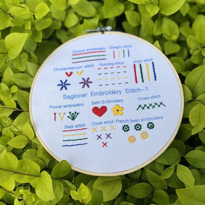 Embroidery Sewing Kit for Beginners - Cotton Cloth & Bamboo Frame