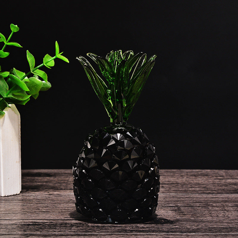 Black Crystal Pineapple Ornament - Modern Gift Decoration for Home & Events