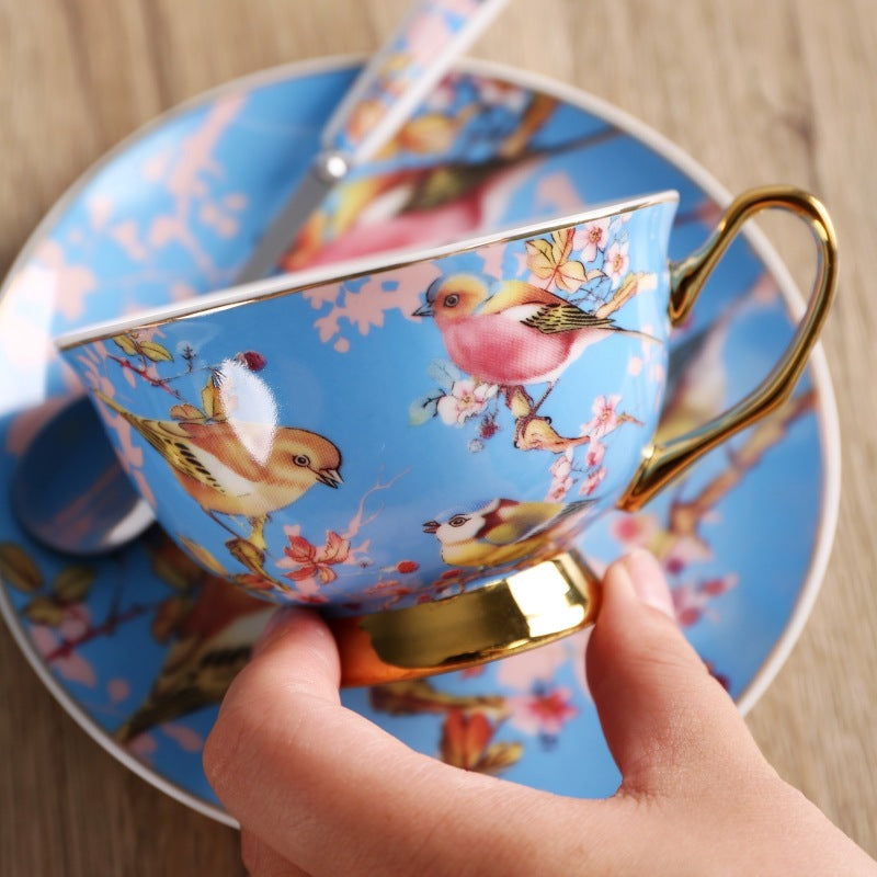 European-Style Ceramic Coffee Cup and Saucer Set - Chic Tea Drinkware