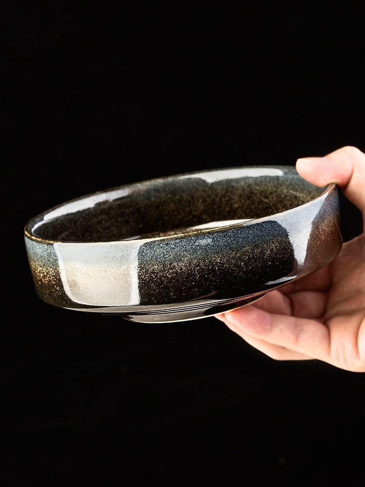 Ceramic Japanese Style Conical Bell Bowl - Decorative Deep Serving Dish