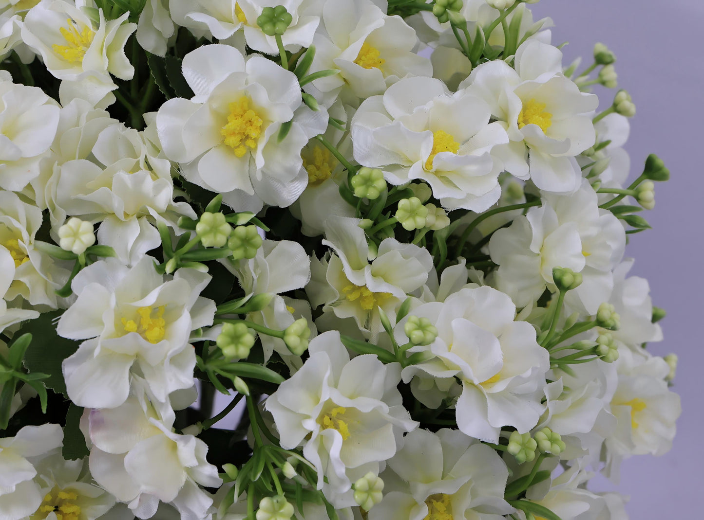 24-Inch Faux Flower Snow Lotus Potted Plant - UV-Resistant Decor