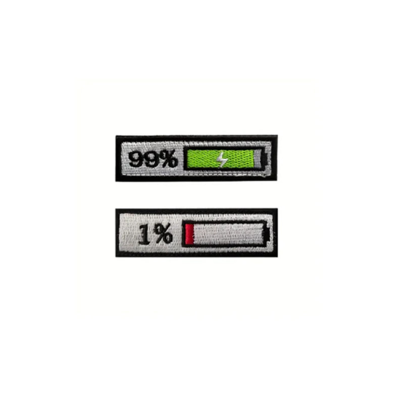 4PCS Funny Battery Percentage Morale Patches Set