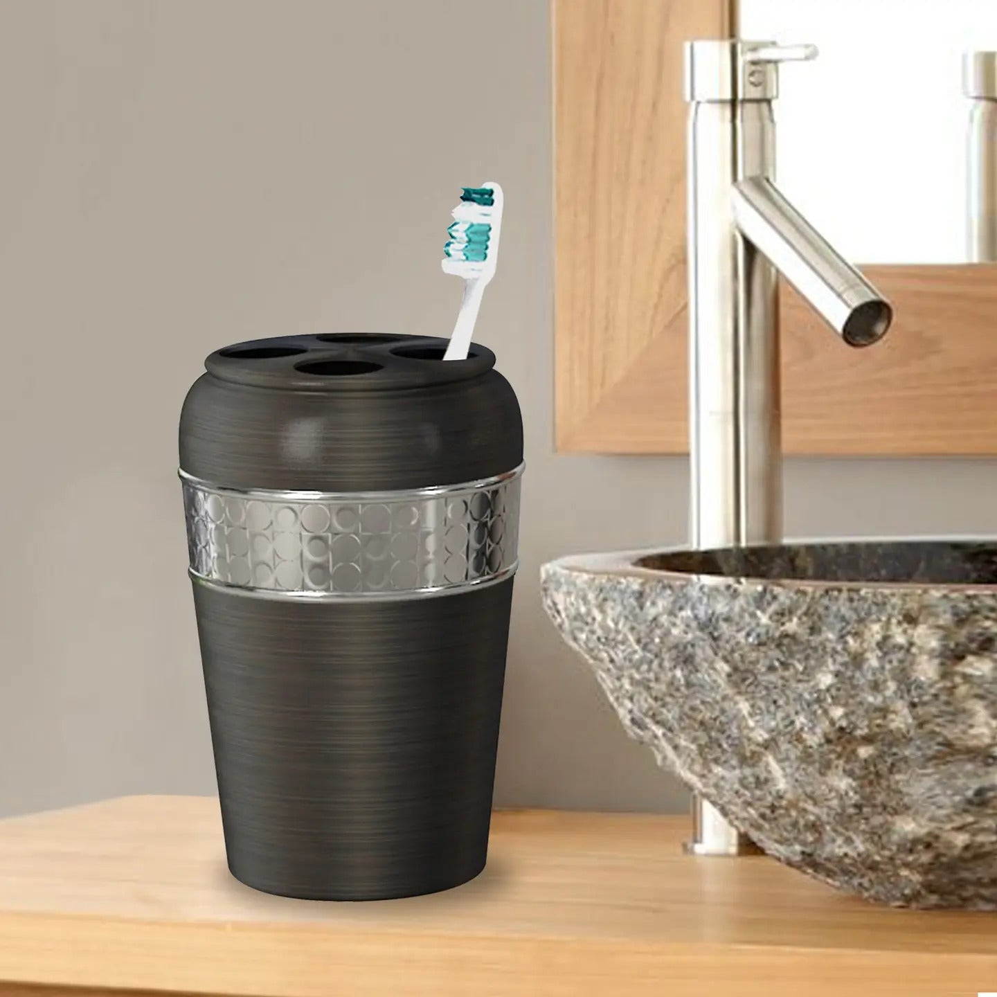 Stainless Steel Toothbrush Holder Compact Multi-Slot For