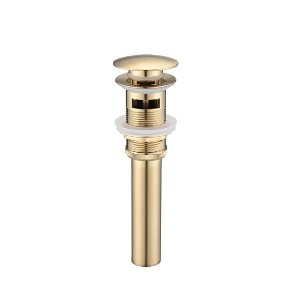 Stainless Steel Bathroom Sink Drain with Overflow - Vessel Sink Pop-Up Stopper