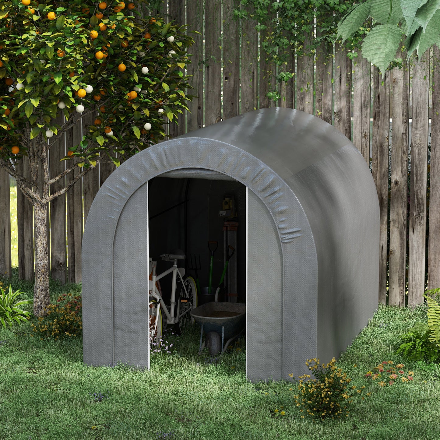 Heavy Duty Waterproof Outdoor Storage Tent - 6x8, Dark Gray