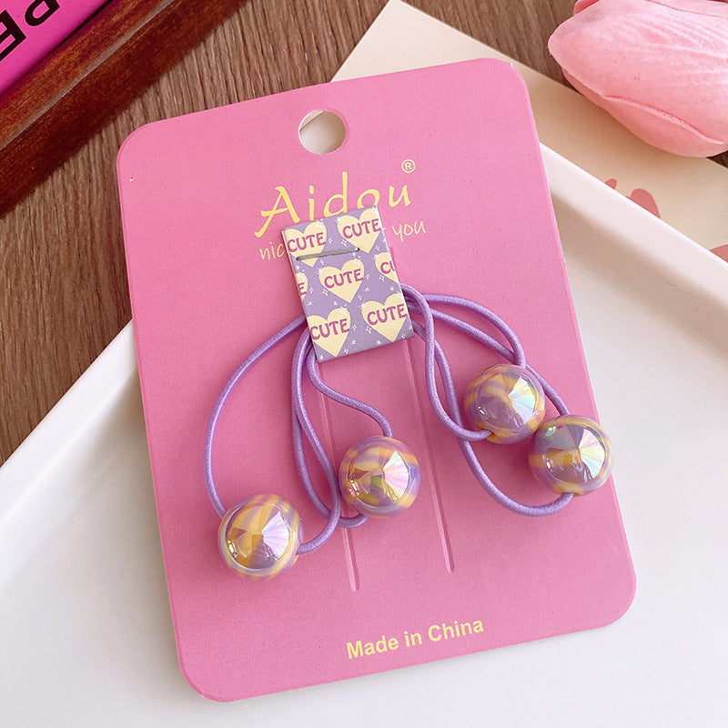Children's Colorful Bead Hair Accessories - Hair String with Plastic Beads