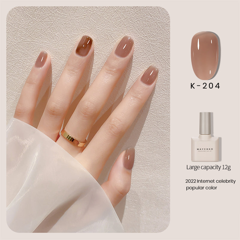 Transparent Jade Nude Nail Polish - 12ml Long-Lasting