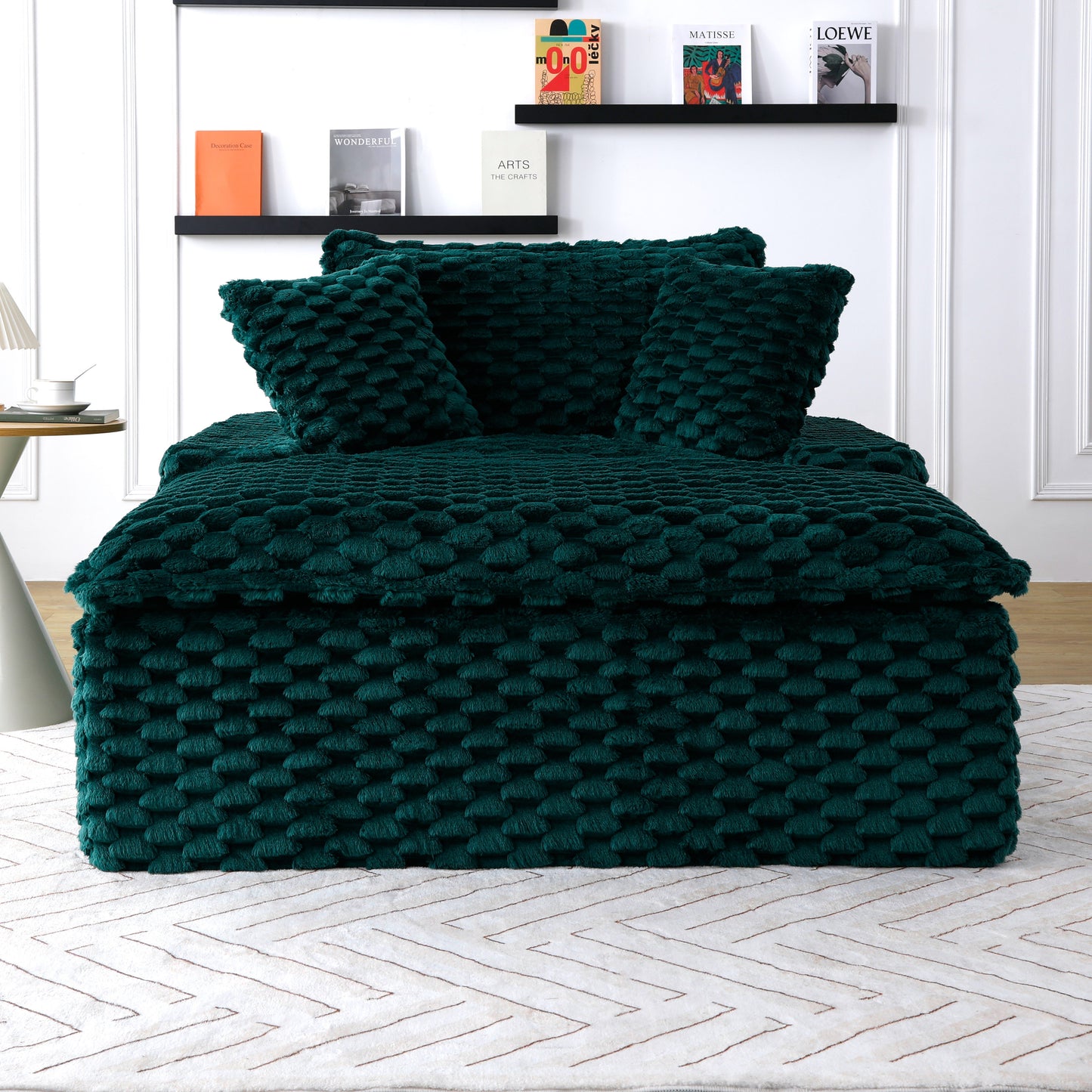 51-Inch Comfort Sofa with Backrest & Pillows - Green