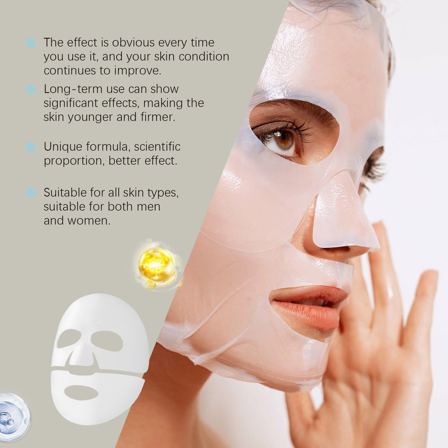 Collagen Firming Facial Mask - Deep Moisturizing & Hydrating Skin Care Sheet