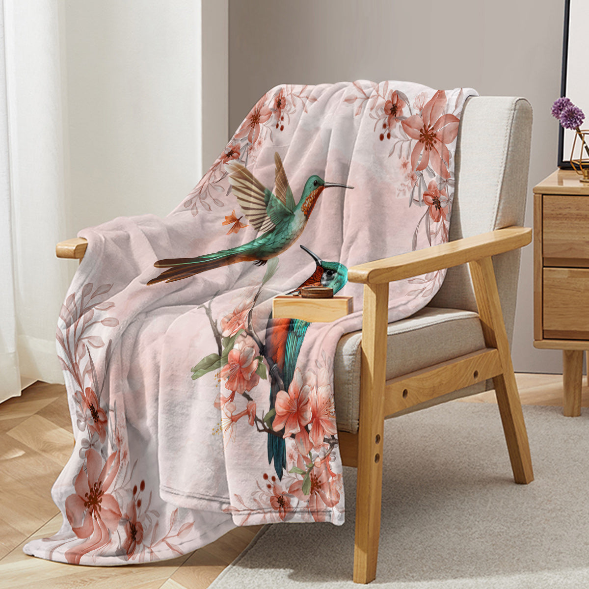 Multifunctional Floral Fleece Throw Blanket - Soft, Warm & Fluffy Outdoor & Home Use