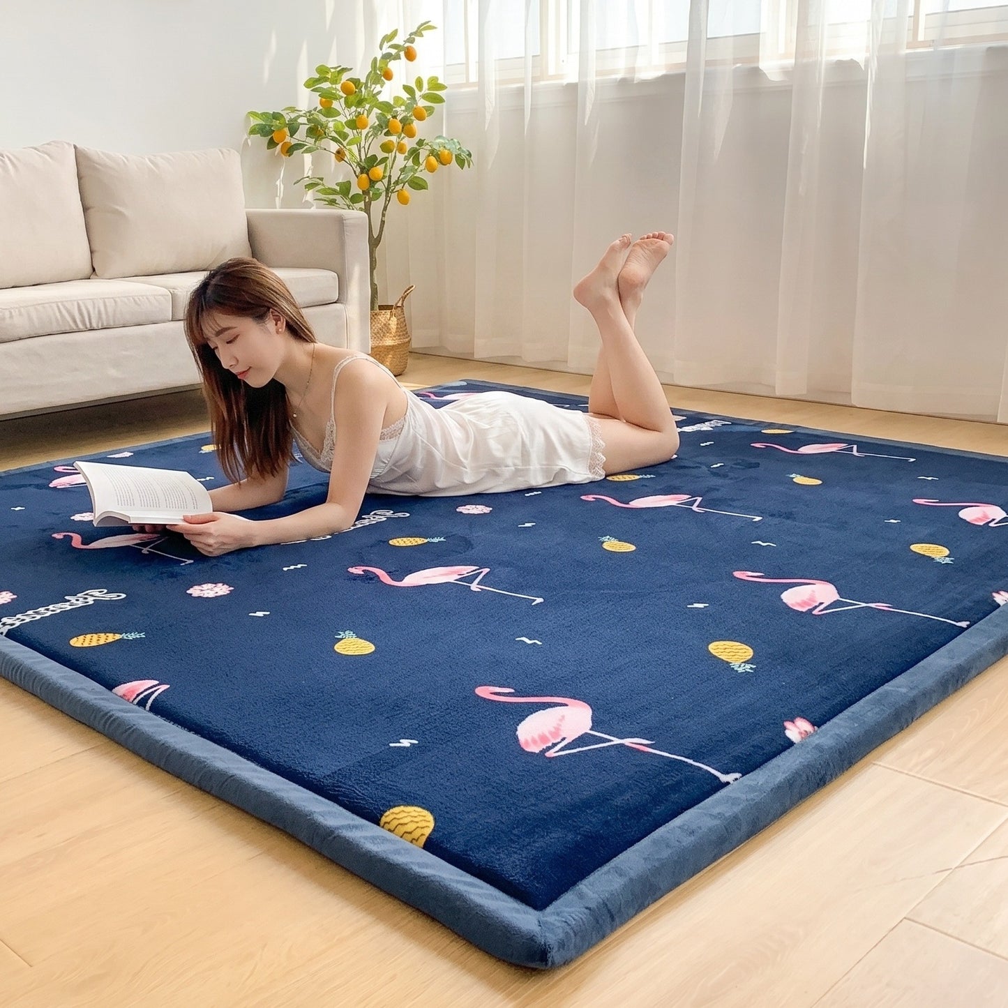 Children's Thick Coral Fleece Rug - Soft Playroom Carpet for Kids