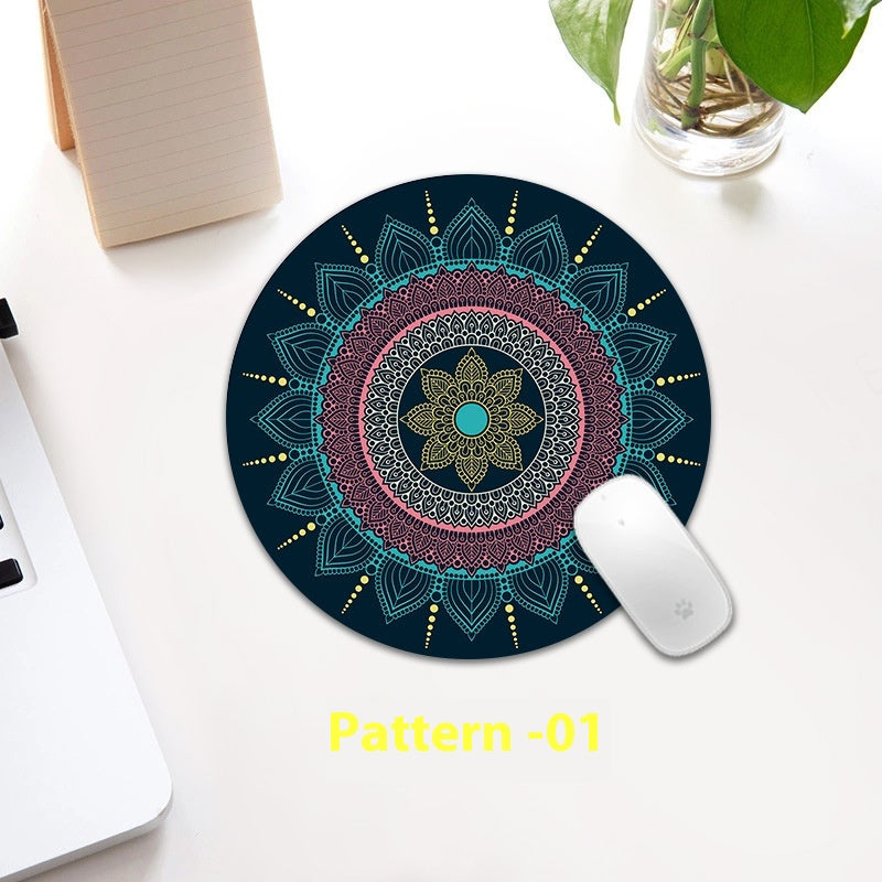 Ethnic Pattern Round Table Mat - Small Thickening Non-Slip Kitchen Accessory
