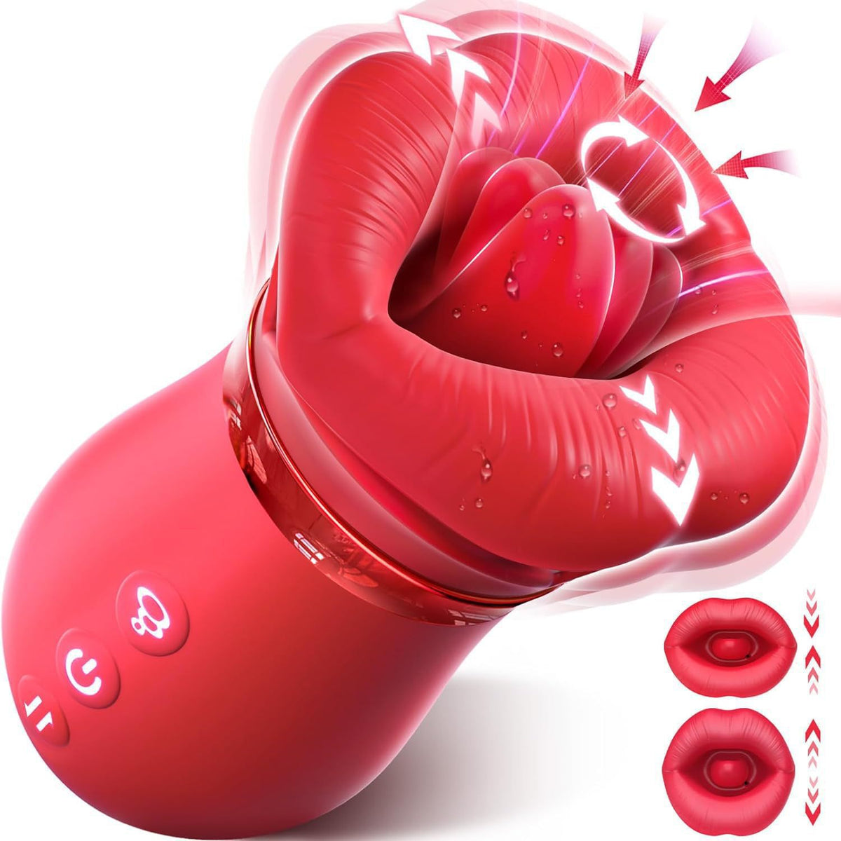 Female Tongue Licking Sucking Vibrator - Negative Suction, Multiple Variants