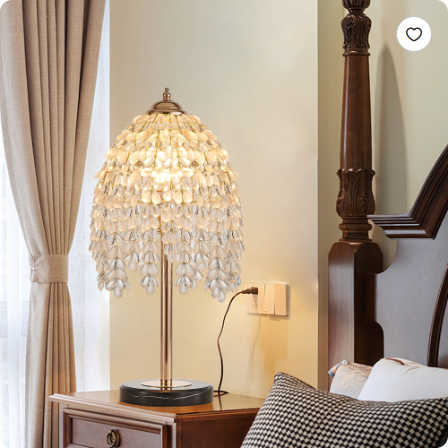 19 Inch Crystal Waterfall Table Lamp with Teardrop Bead Shades - Vintage Gold Finish