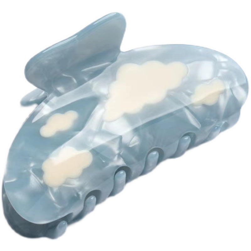 Cute Baby Blue Sky and White Clouds Large Shark Clip Hairpin
