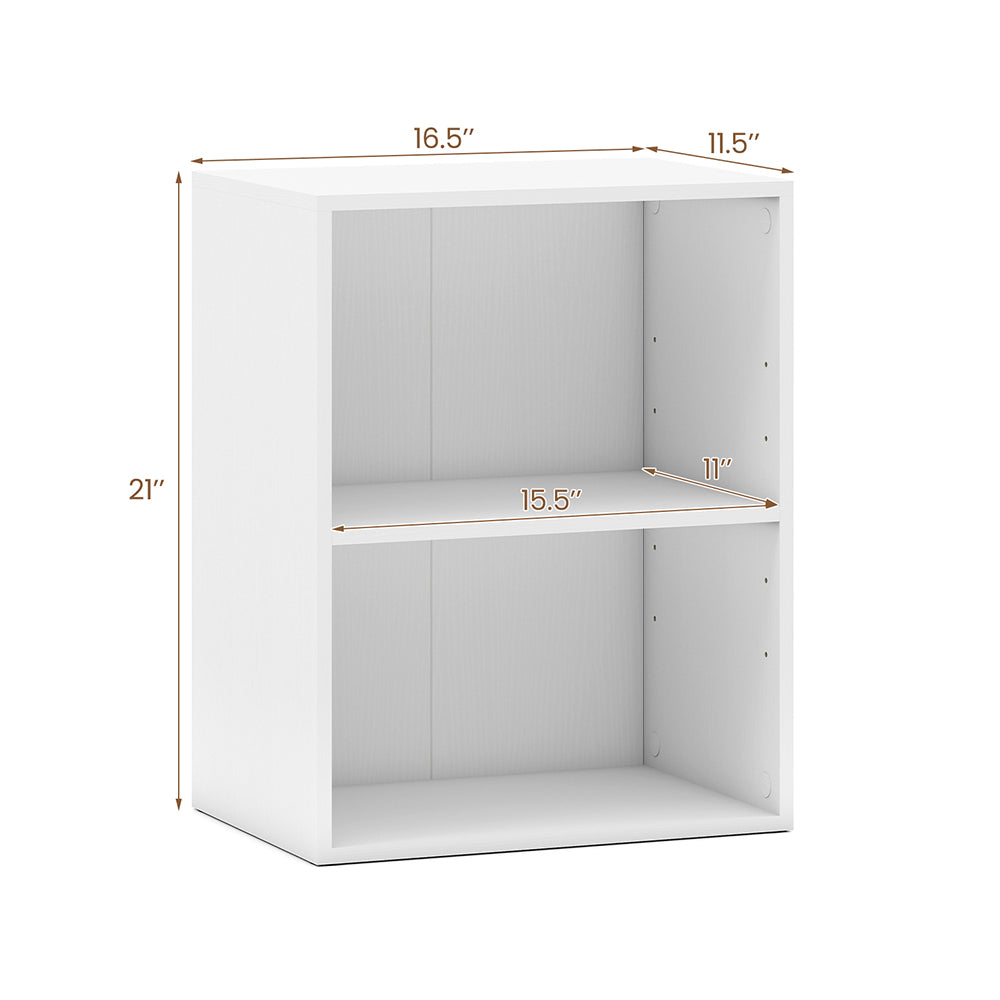 2-Cube Open Bookshelf with Adjustable Shelf - Versatile Storage