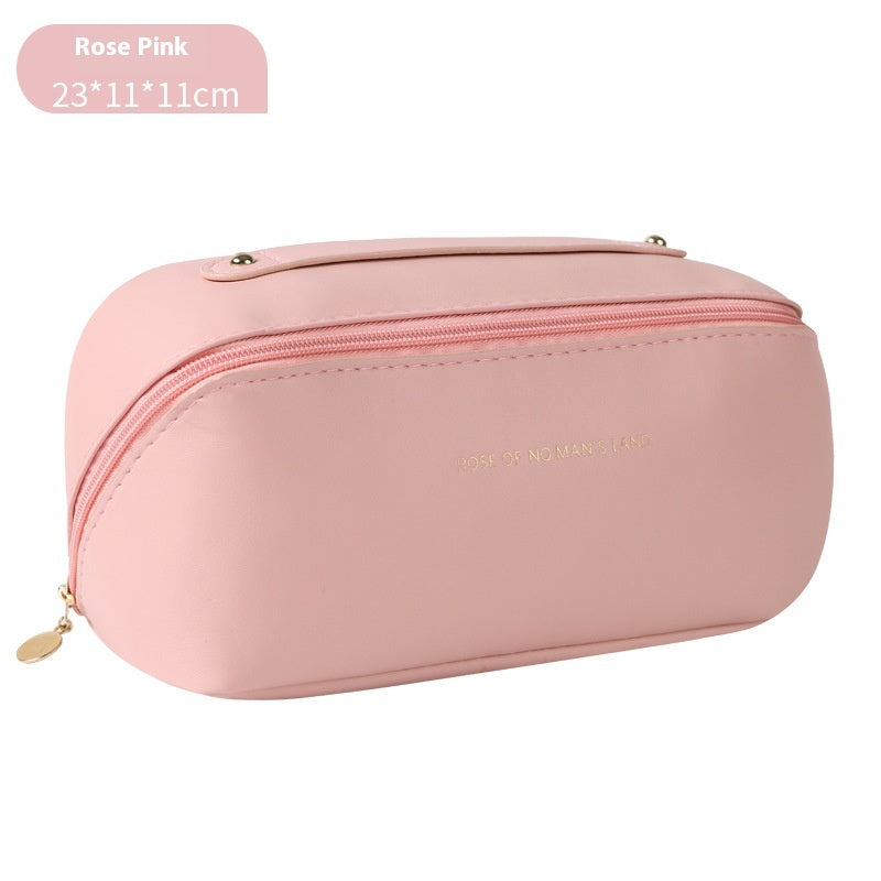 Large Capacity Travel Cosmetic Bag with Multiple Colors - PU Material