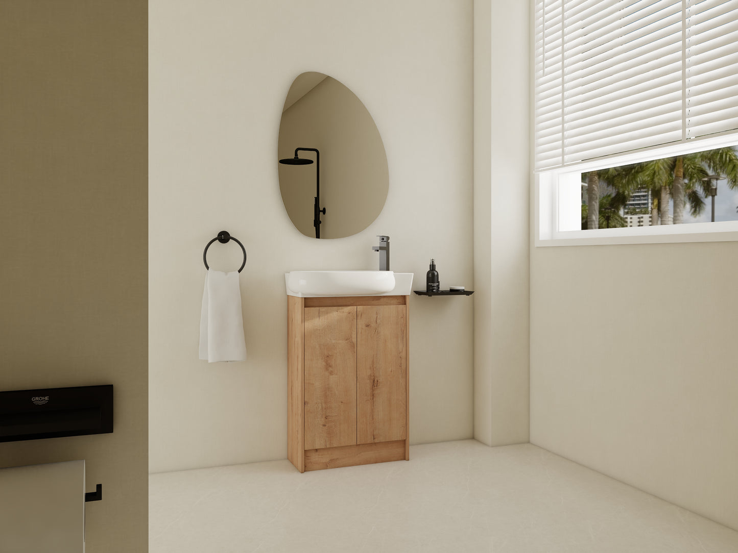 23 Freestanding Bathroom Vanity With Sink, Soft Close Doors