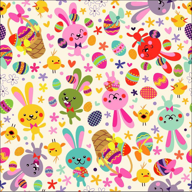 Easter Bunny Egg Decorative Cloth Fabric for DIY Craft Projects - Multiple Sizes & Patterns