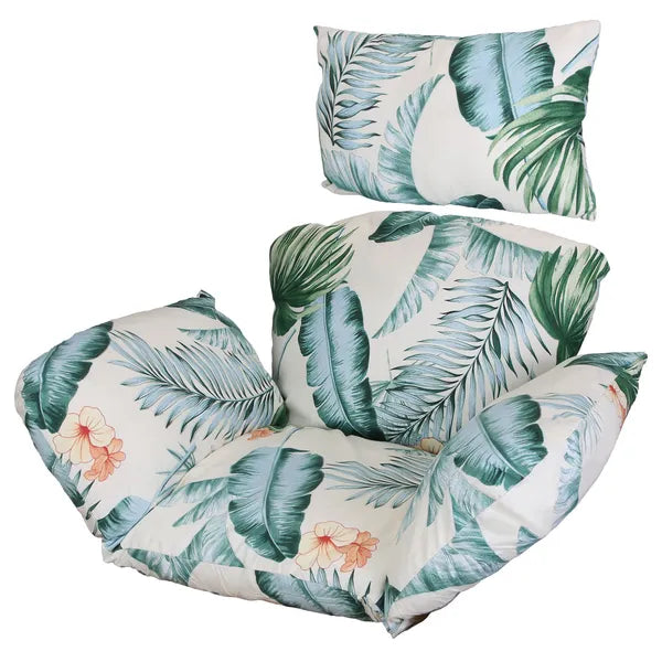 Egg Chair Cushion with Headrest - Thick Soft Polyester Pad