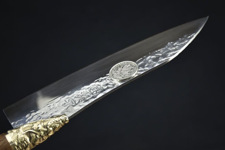 Small Kitchen Knife with Rosewood Handle - 7Cr17MOV Steel, 32.5cm