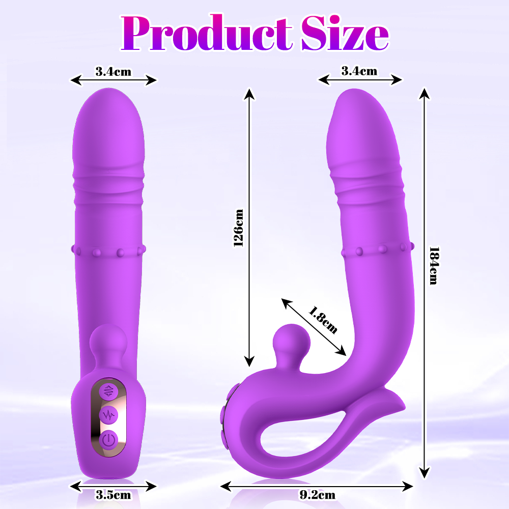 G-Spot Clitoral Vibrator with 10 Thrust Functions - Purple