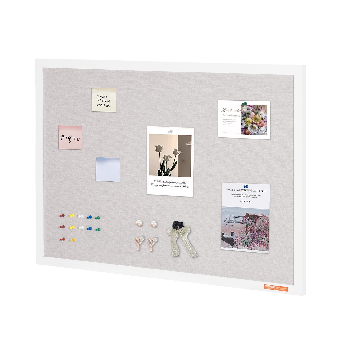 36x24 White Cork Board - Stylish Wall-Mounted Bulletin Board