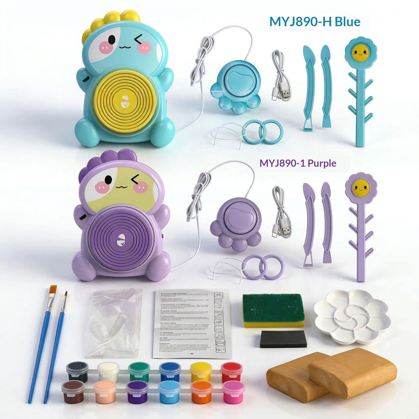 Electric Pottery Wheel for Kids & Adults - Child-Parent Interactive Clay Machine