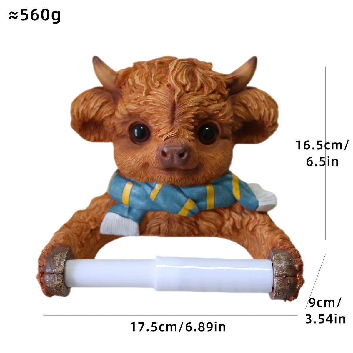 Highland Cow Resin Tissue Holder - Cute Creative Animal Home Decor