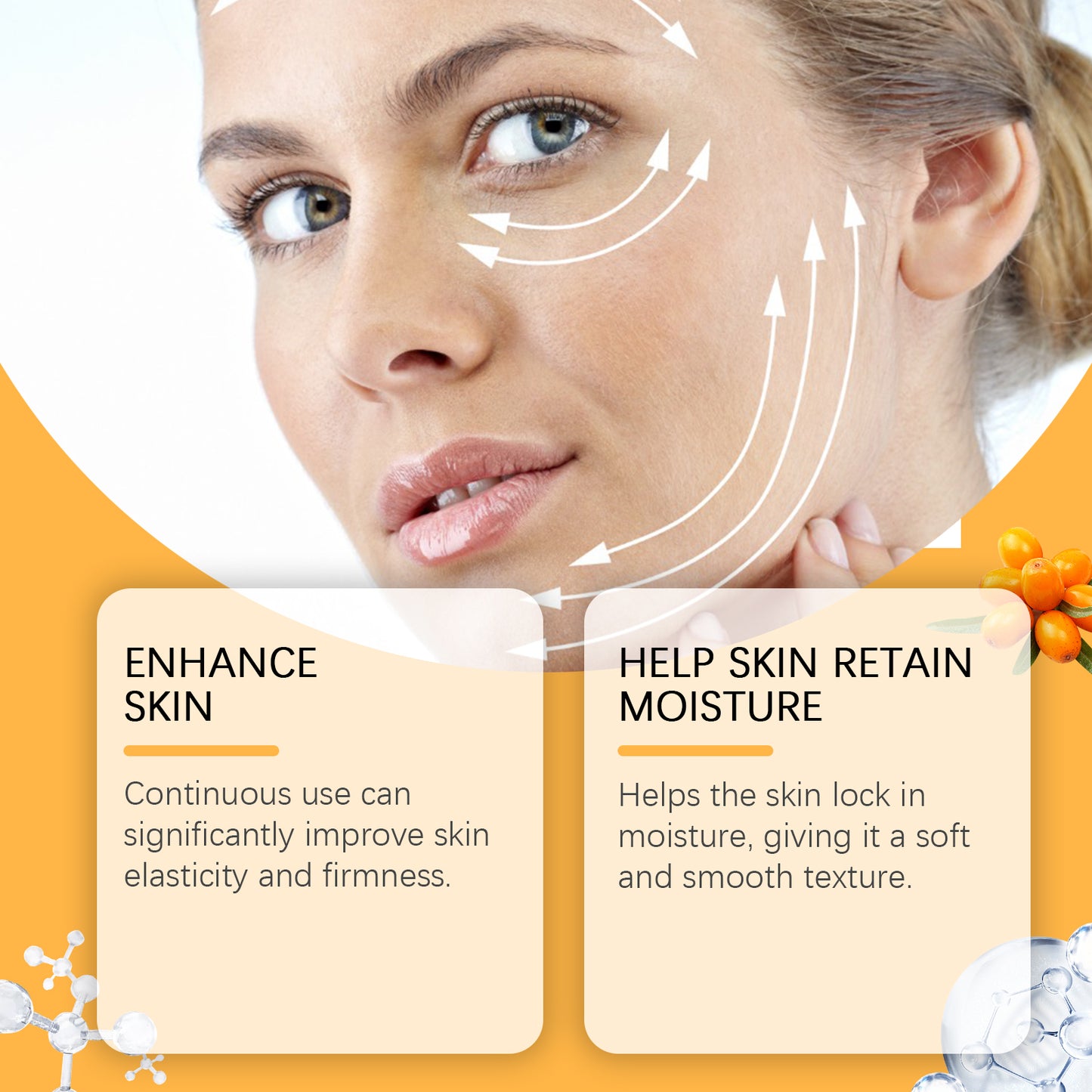 Sea Buckthorn Moisturizing Face Serum with Hyaluronic Acid - 30ml