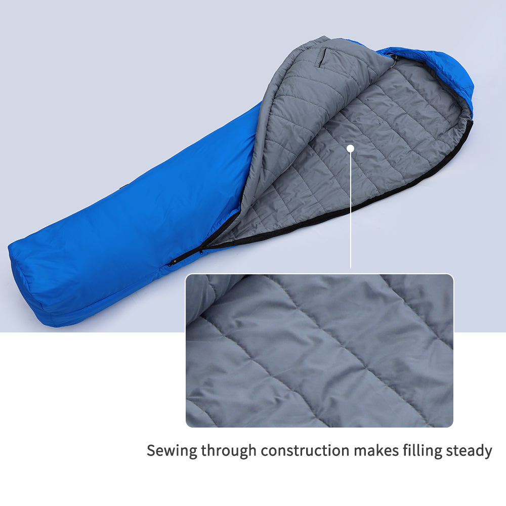 3-Season Camping Sleeping Bag - 220x80cm, Blue