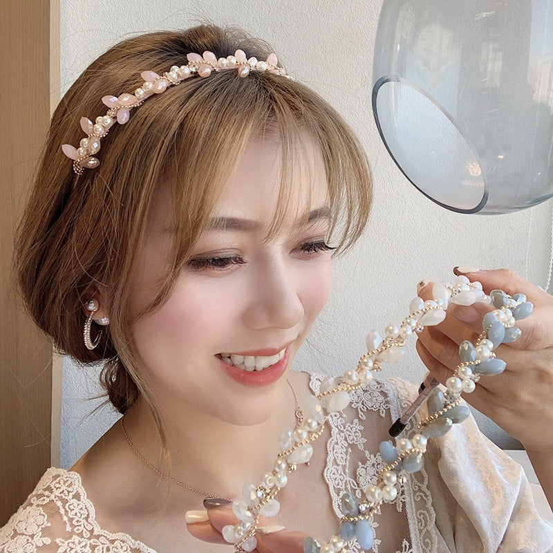 Pearl Rhinestone Hairpin Headband - Multiple Colors