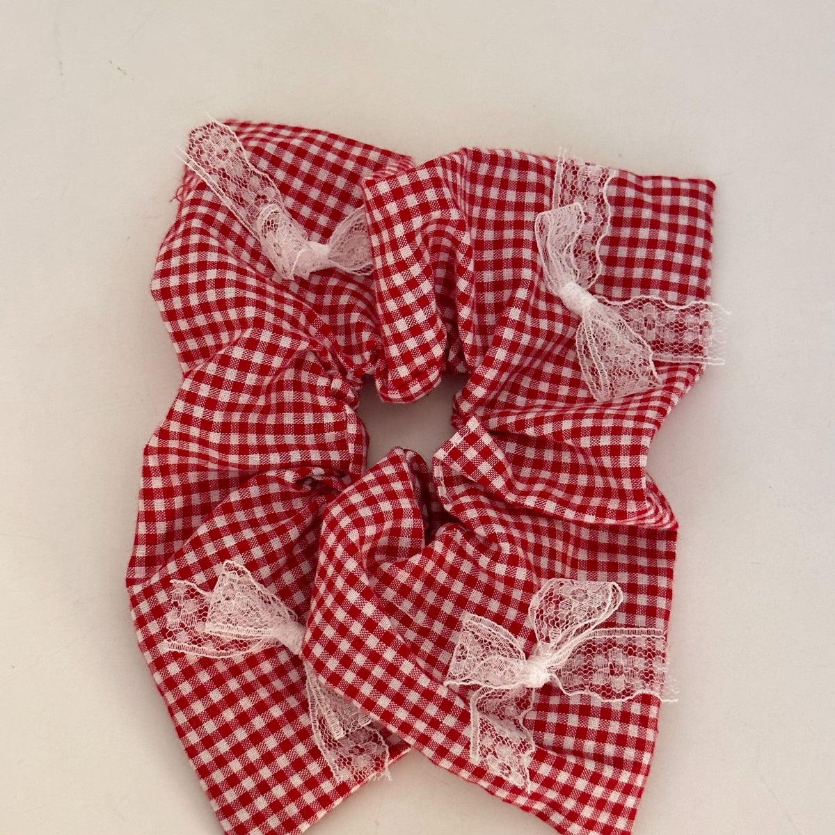 Vintage Plaid Square Scrunchie