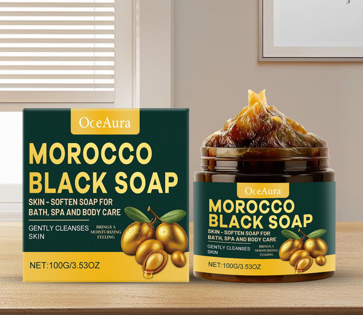 Black Soap Bath Bar 100g - Gentle Moisturizing Body Cleansing