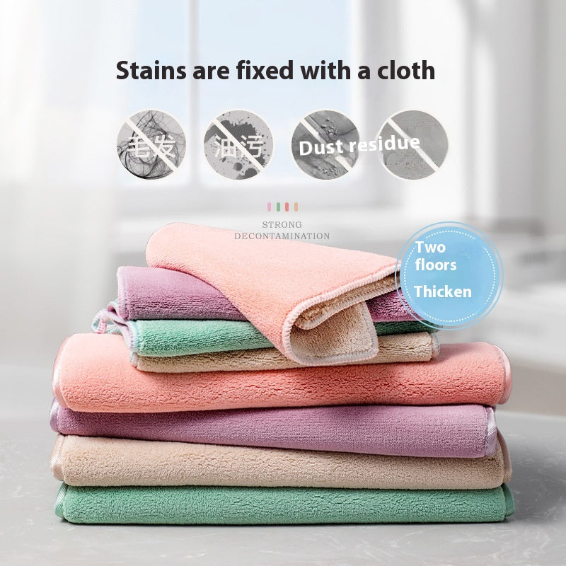 Multifunctional Thickened Absorbent Household Cleaning Cloth - Double Layer, 20x30cm
