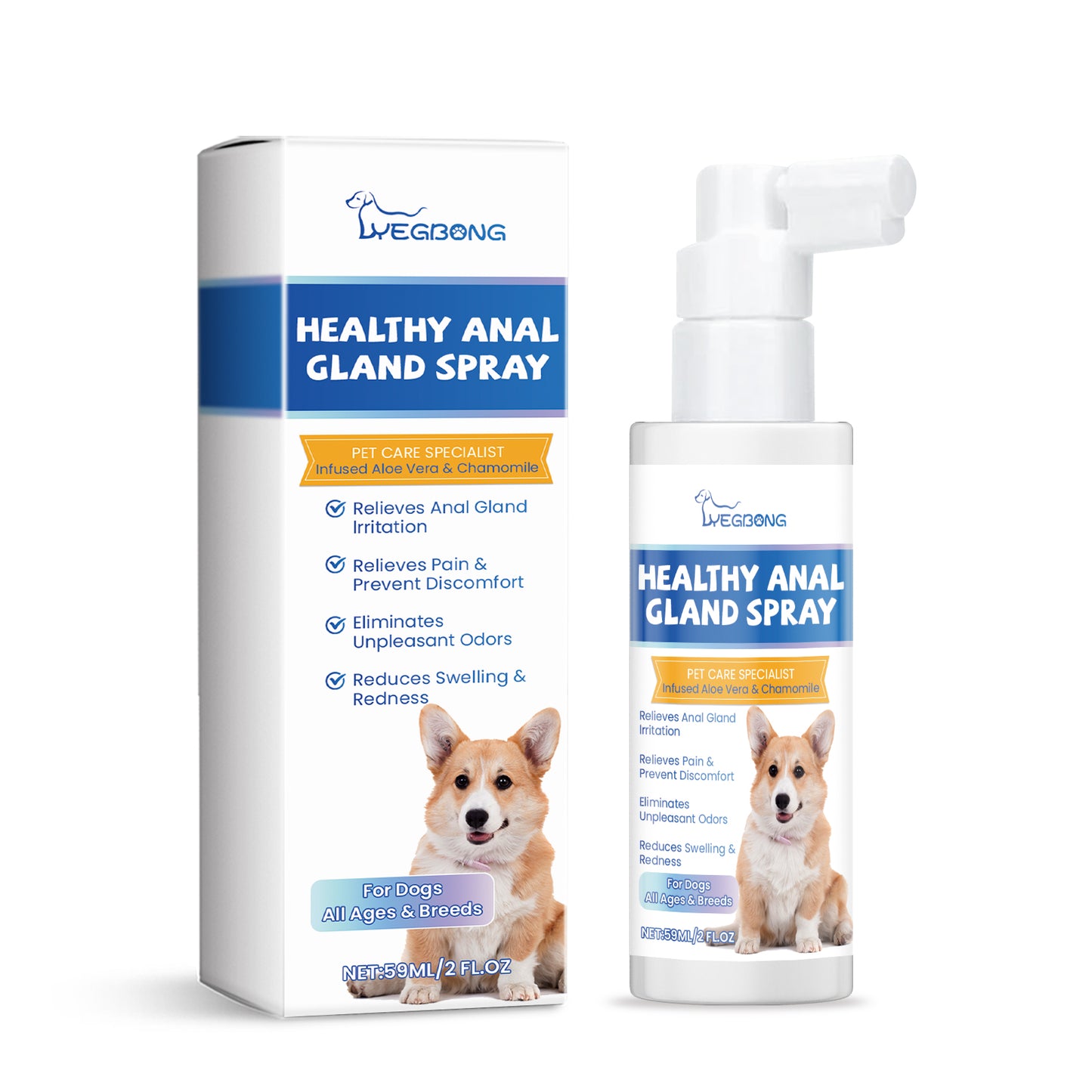 Dog Anal Gland Spray - Pet Gland Care Relief for Infection, Itching & Odor