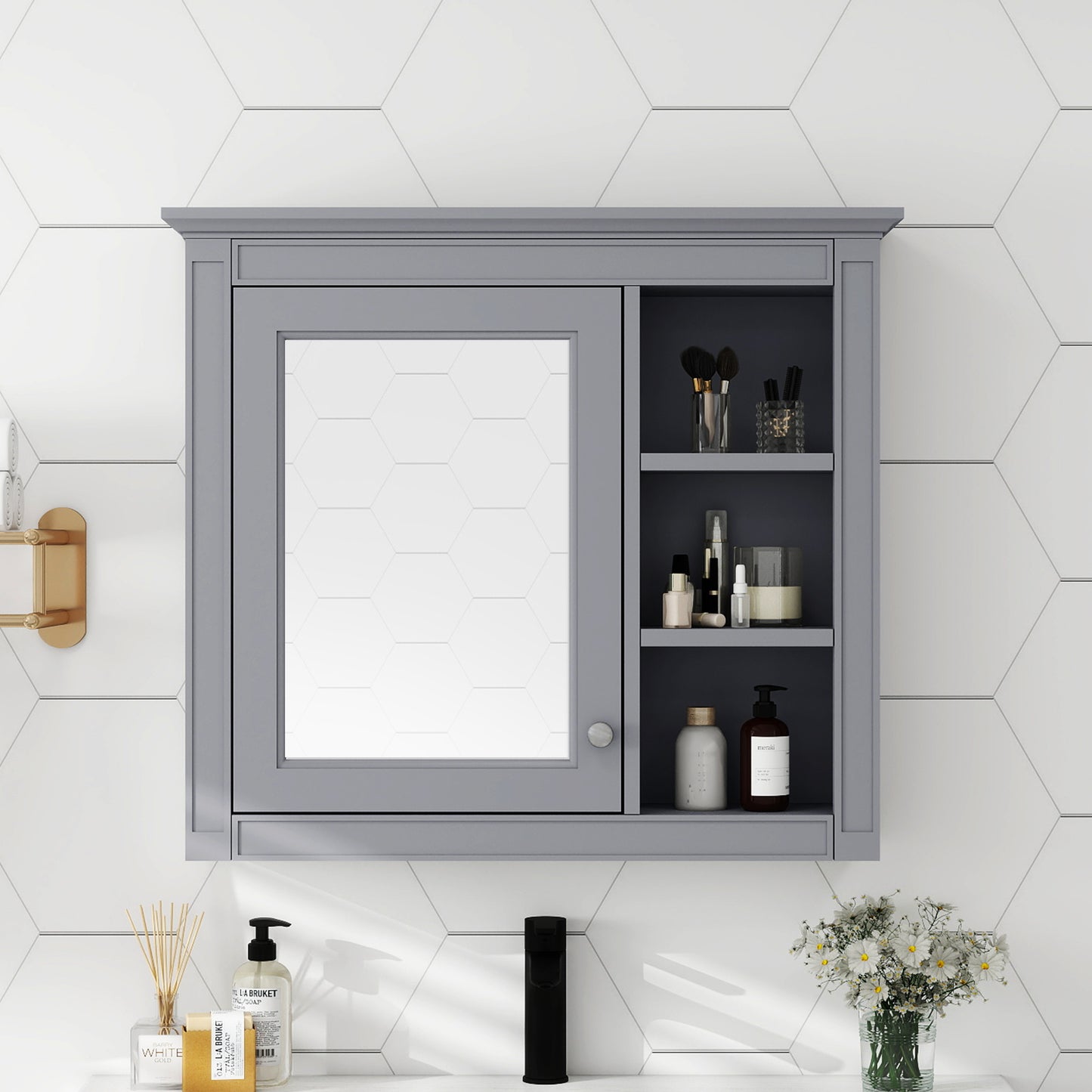 30 X 28 Medicine Cabinet, Wall Mounted Bathroom Storage Modern