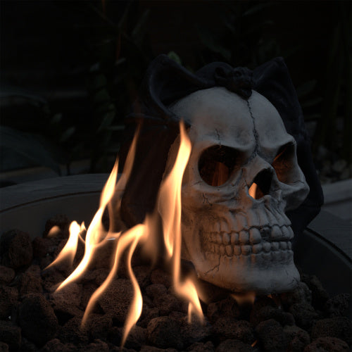 Demon Skull Gas Log for Ventless Fire Pits - Halloween Decor