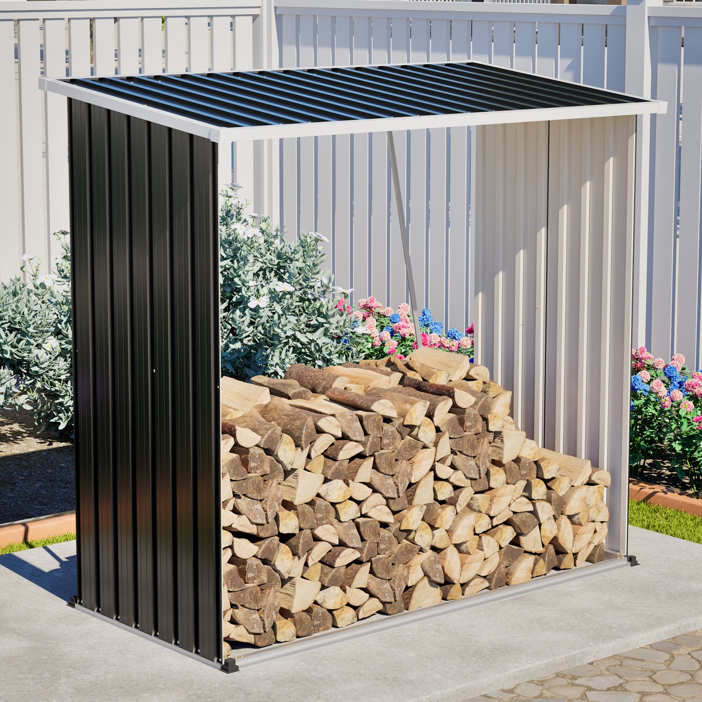 Outdoor Metal Storage Shed - 62 Cu. Ft. Weatherproof Organizer
