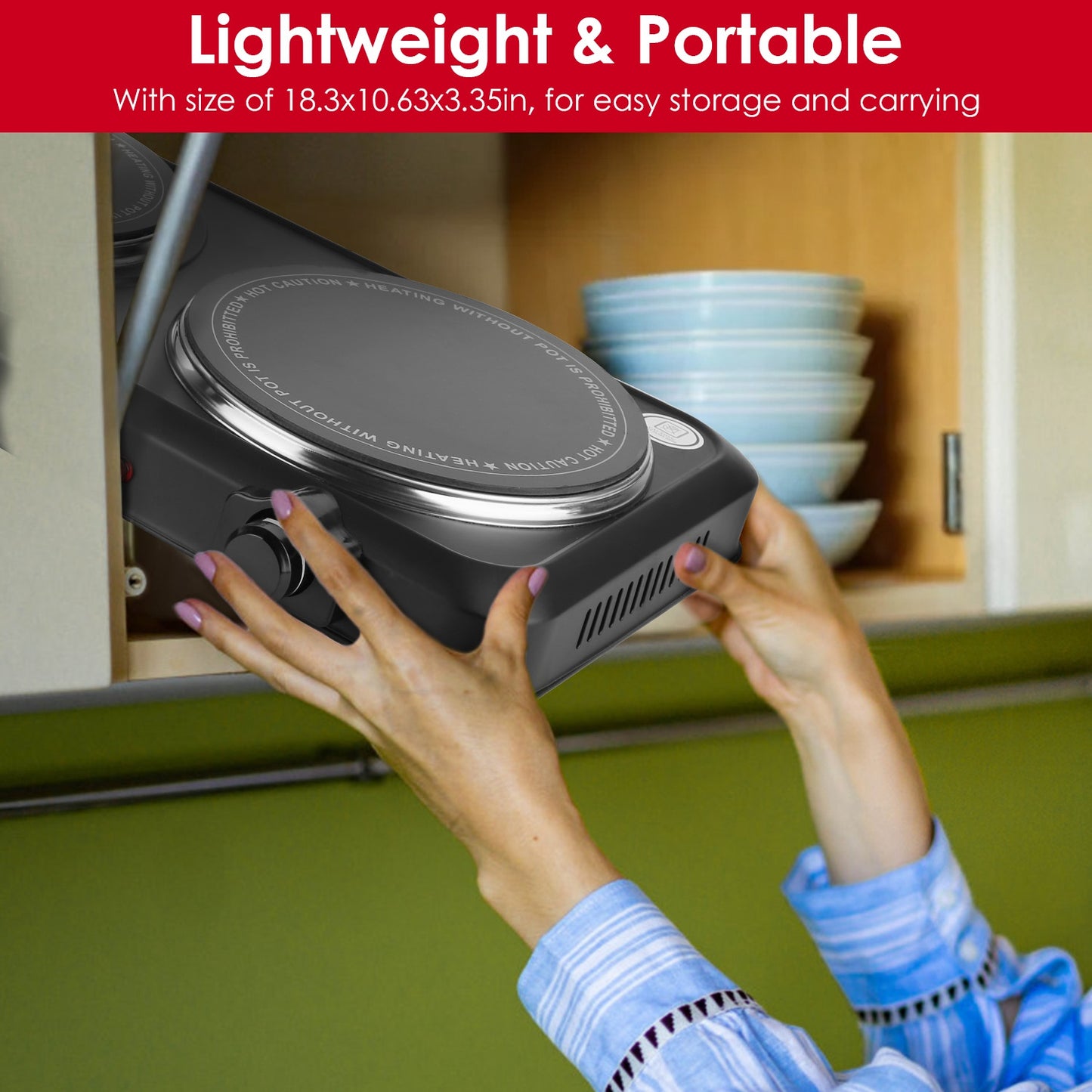 2000W Electric Infrared Dual Burner Hot Plate - Portable Cooking Stove