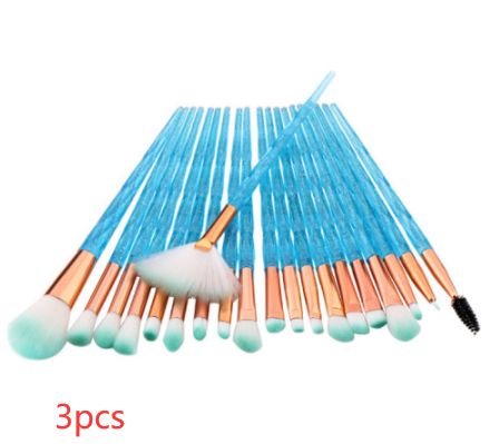 Colorful Makeup Brush Set with 20 Brushes | Cosmetic Tools for Face & Eyes