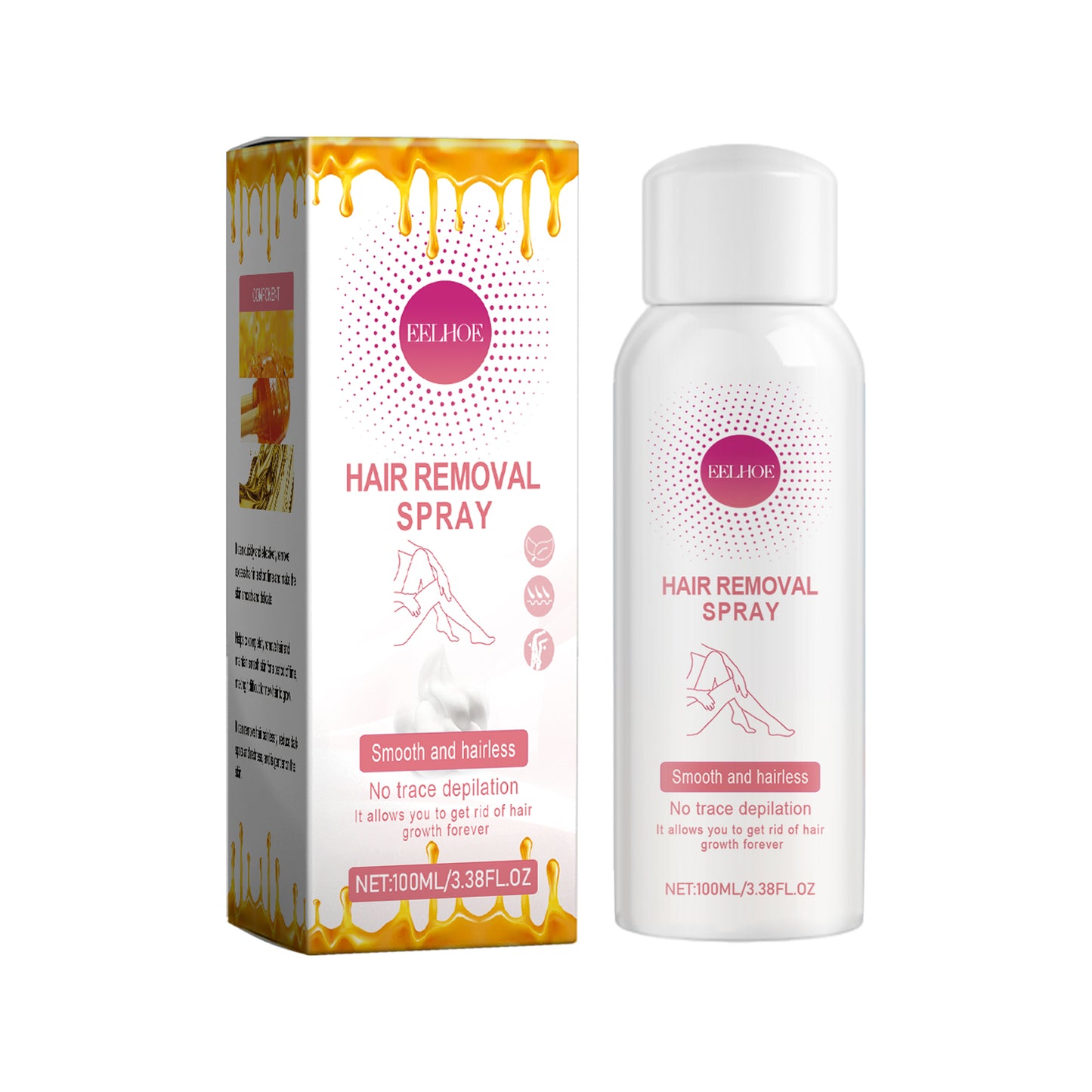 Gentle Hair Removal Spray - Painless Body Hair Remover for Smooth Skin 100ml