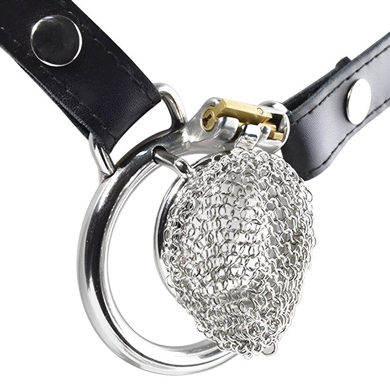 Breathable Mesh Chastity Lock Set for Adult Male Security