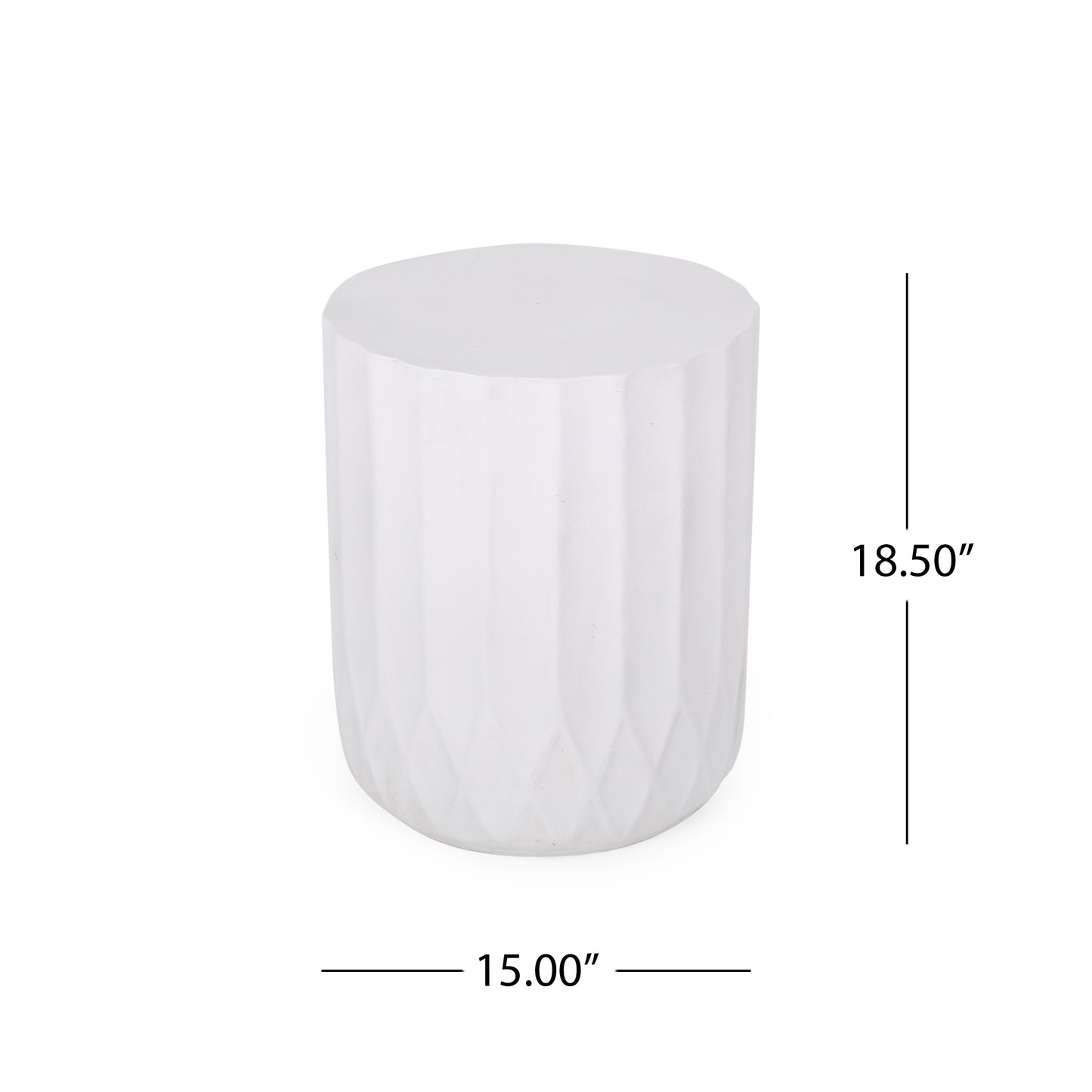 Round Outdoor Side Table - 15 Inch Antique White End Table