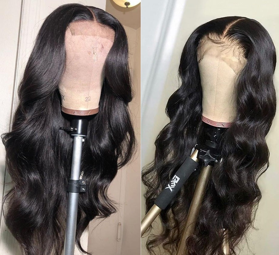Body Wave Lace Front Wig for Black Women - Human Hair, Medium Length