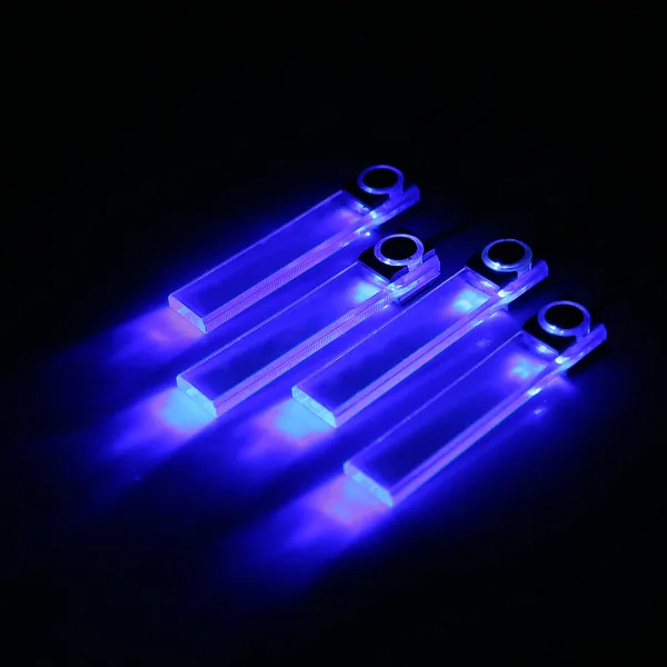4-Pack Car Interior LED Atmosphere Lights Blue, 360° Adjustable, Easy Install