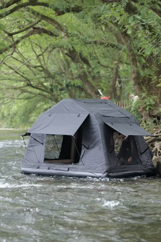 Amphibious Inflatable Car Roof Tent for 2-3 People - Black