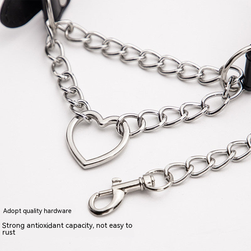 Adjustable Toy Collar with Traction Chain for Play and Training