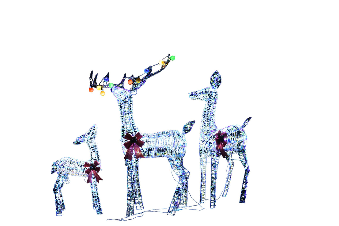 PVC Woven Reindeer Christmas Decoration Set - Indoor/Outdoor
